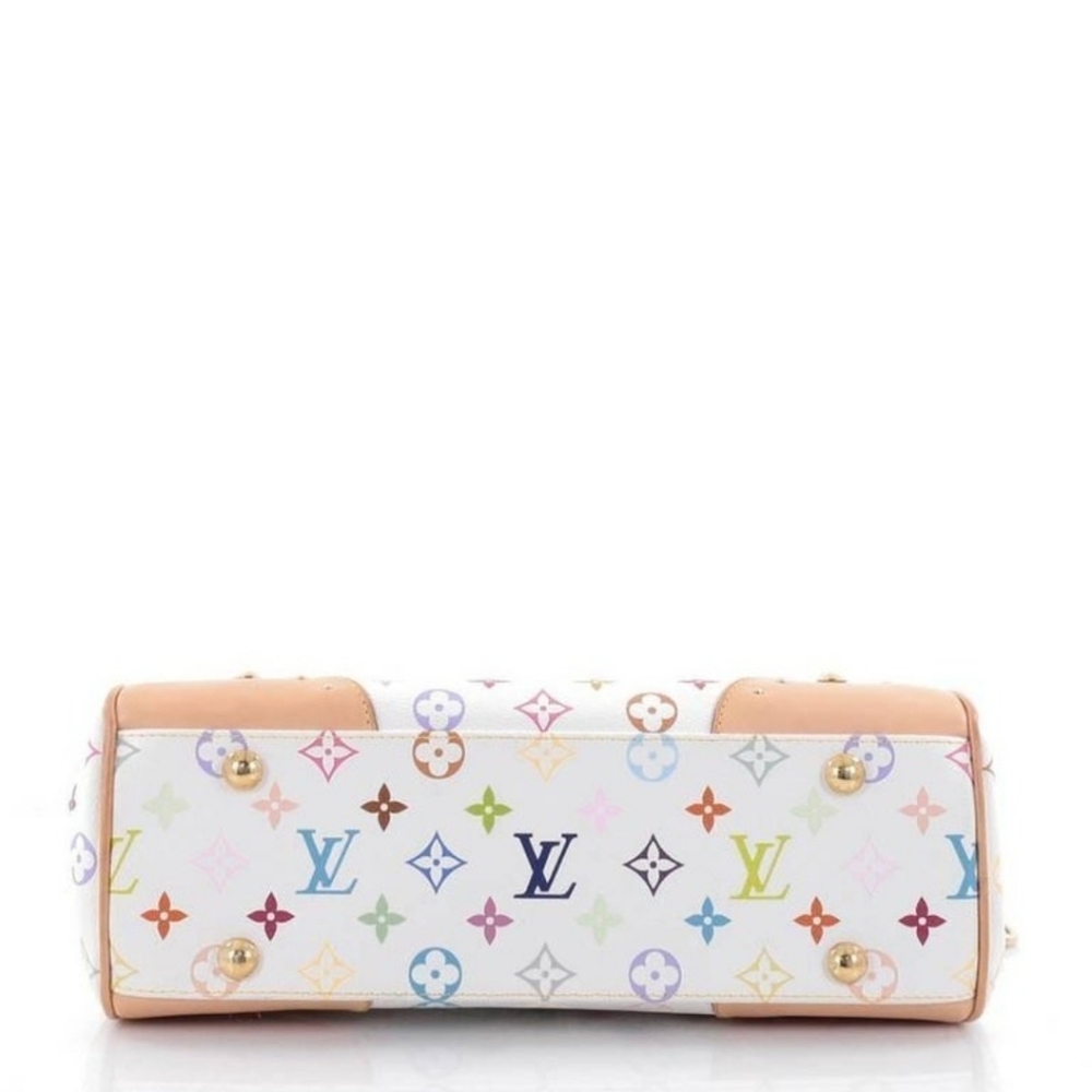 Rare! Louis Vuitton LV X Takashi BEVERLY White Multicolor Monogram Bag Blanco MM - Picture 4 of 16